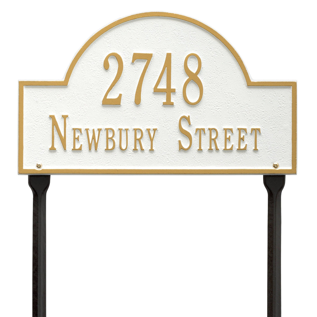 Arch Marker - Standard Lawn - Two Line in Oil Rubbed Bronze Q393
