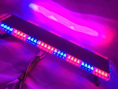 72 LED Car Truck Roof Beacons Emergency Warning Strobe Light Bar 12-24V Blue Red C264599