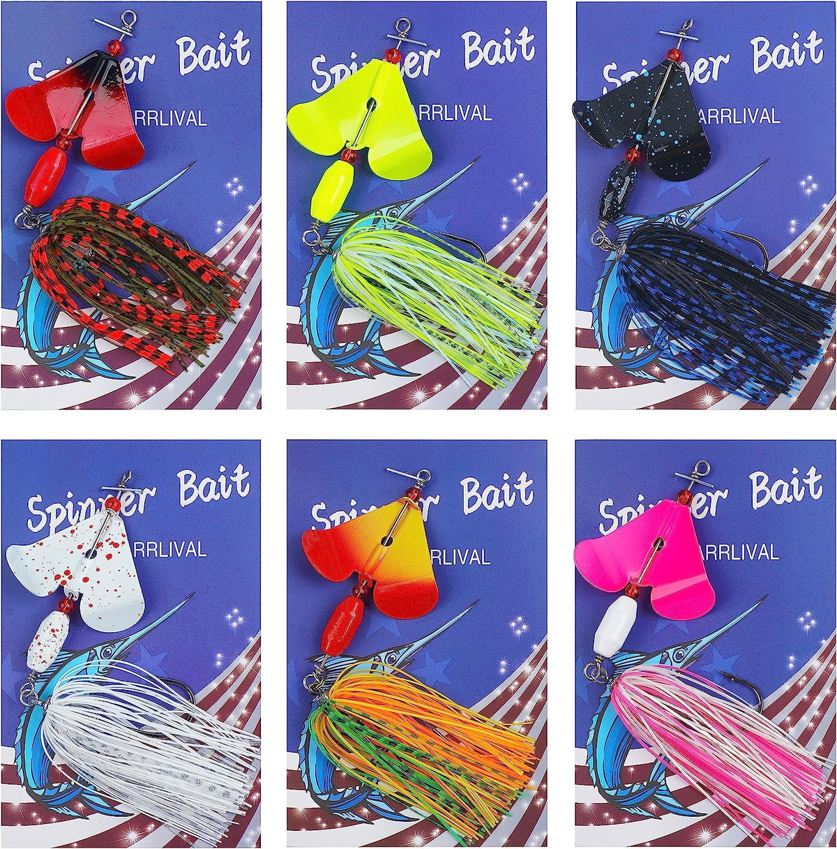 6pcs Metal Spinnerbait Fishing Lures I6566