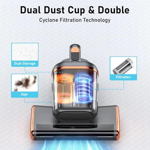 400W 15Kpa Suction Double-Cup Bed Vacuum Cleaner with UV & Ultrasonic J246