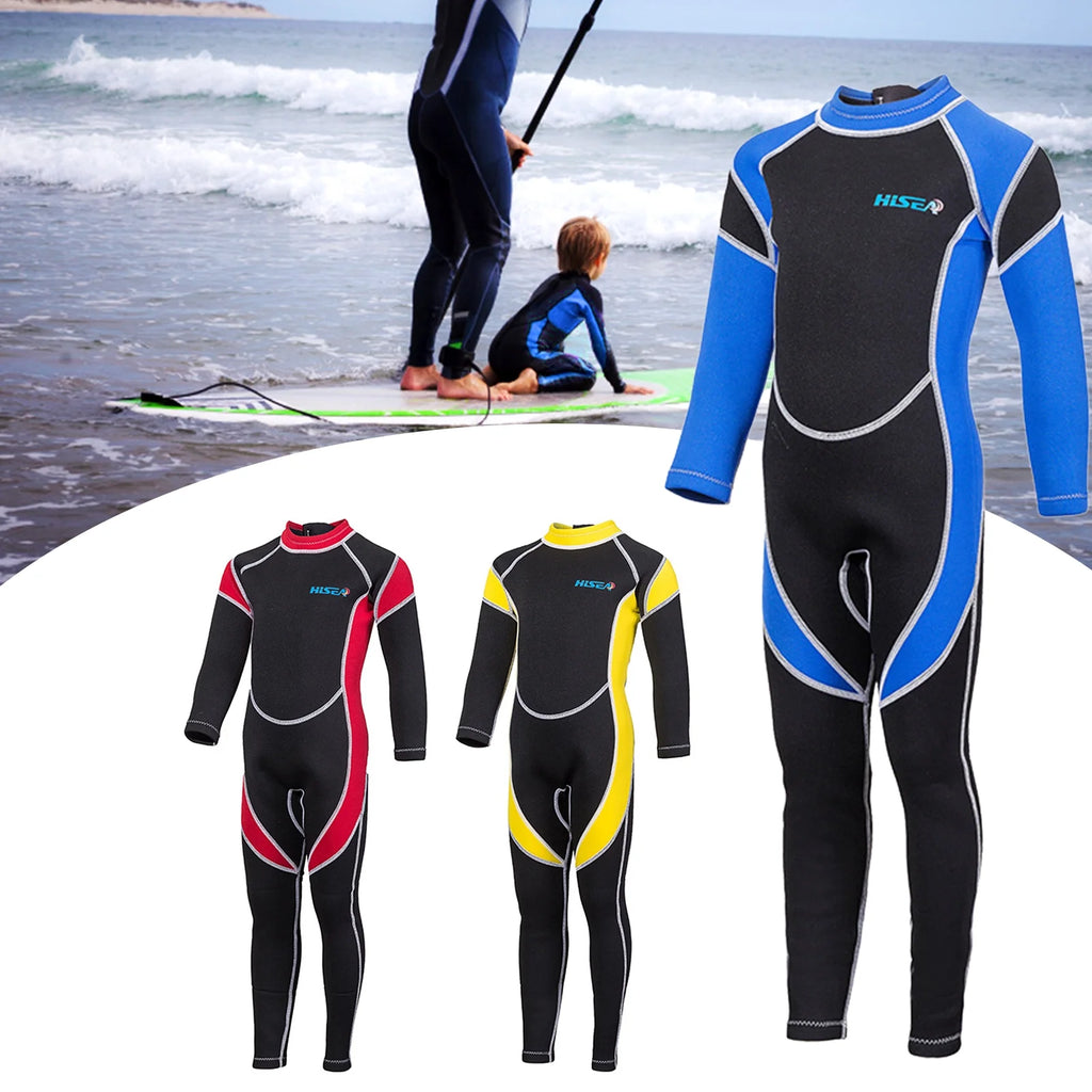 Zippered Long Sleeve One Piece Children Surf Suit Y44631