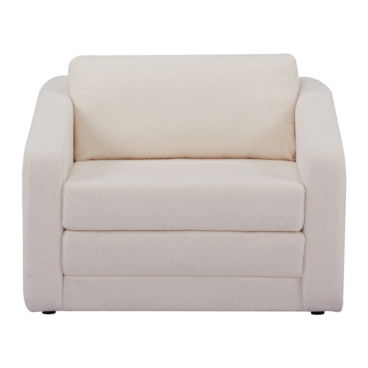 Ivory Polyester Sherpa Convertible Chair S49766