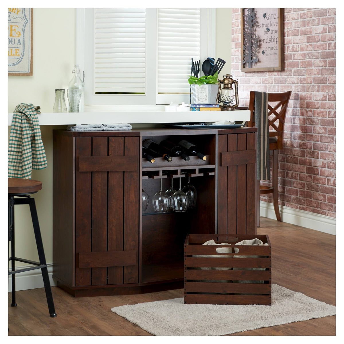 Vintage Walnut Dining Buffet with Removable Crate B2797