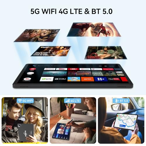 11 inch Android 14 Tablet, 128GB ROM 16GB RAM, 4G LTE, Octa-Core, 21MP Dual Camera, 1TB Expand, FHD Screen, 7000mAh A847