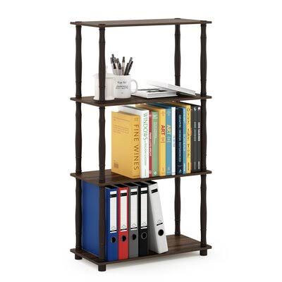 43.7x22 H Plastic Etagere Bookcase Walnut Brown C554