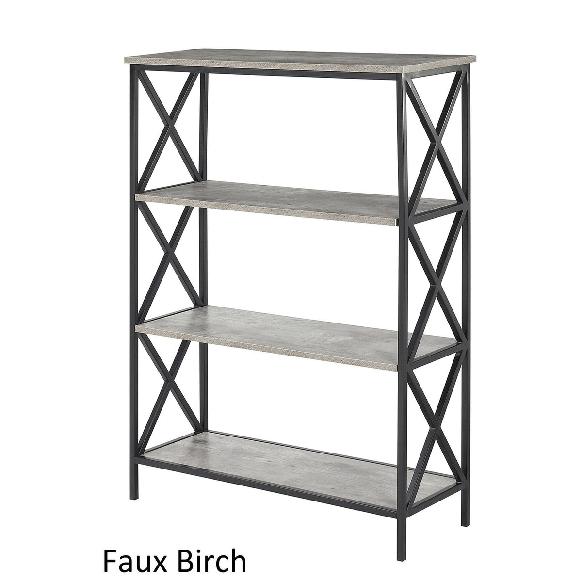 Metal and Wood 4-Shelf Bookcase J118