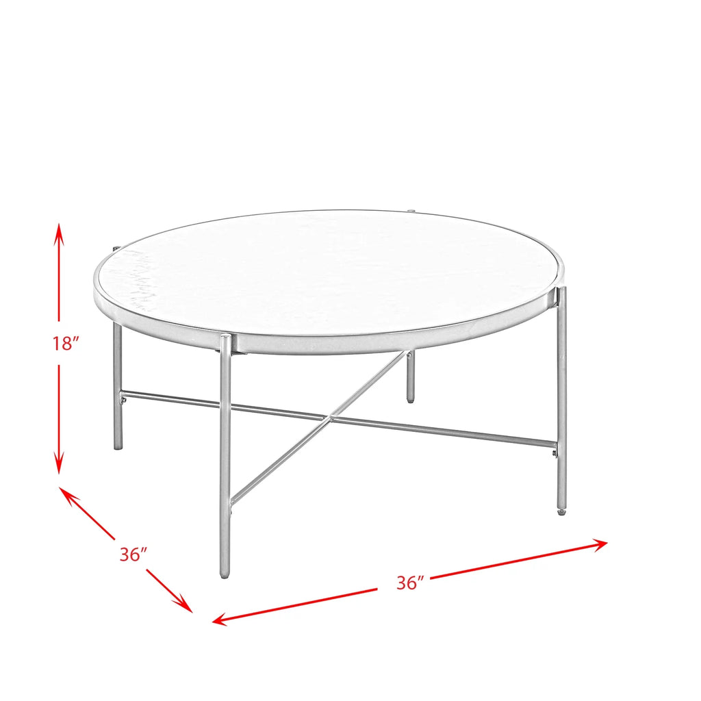 Round Coffee Table with Marble Top S93829