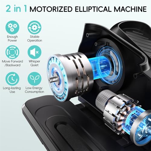 Under Desk Elliptical Machine, Quiet Portable Electric Seated Pedal Exerciser with Remote Control & 12 Adjustable Speeds U410887