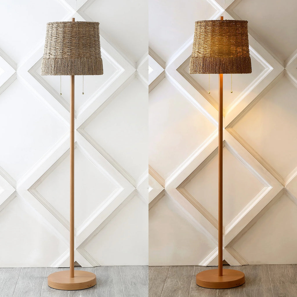 61" 2-Light Rattan LED Floor Lamp M966537
