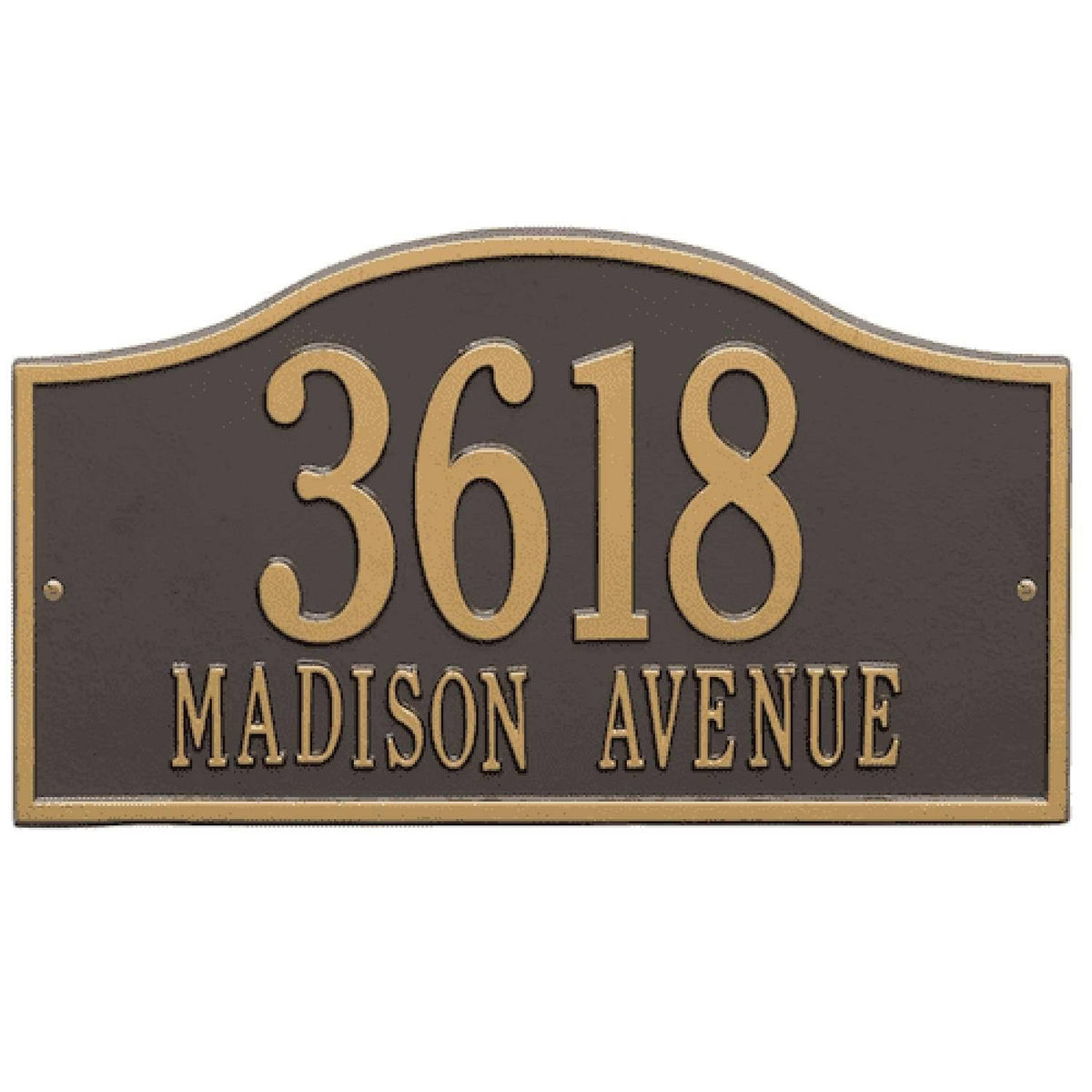 Arch Marker - Standard Lawn - Two Line in Oil Rubbed Bronze Q393