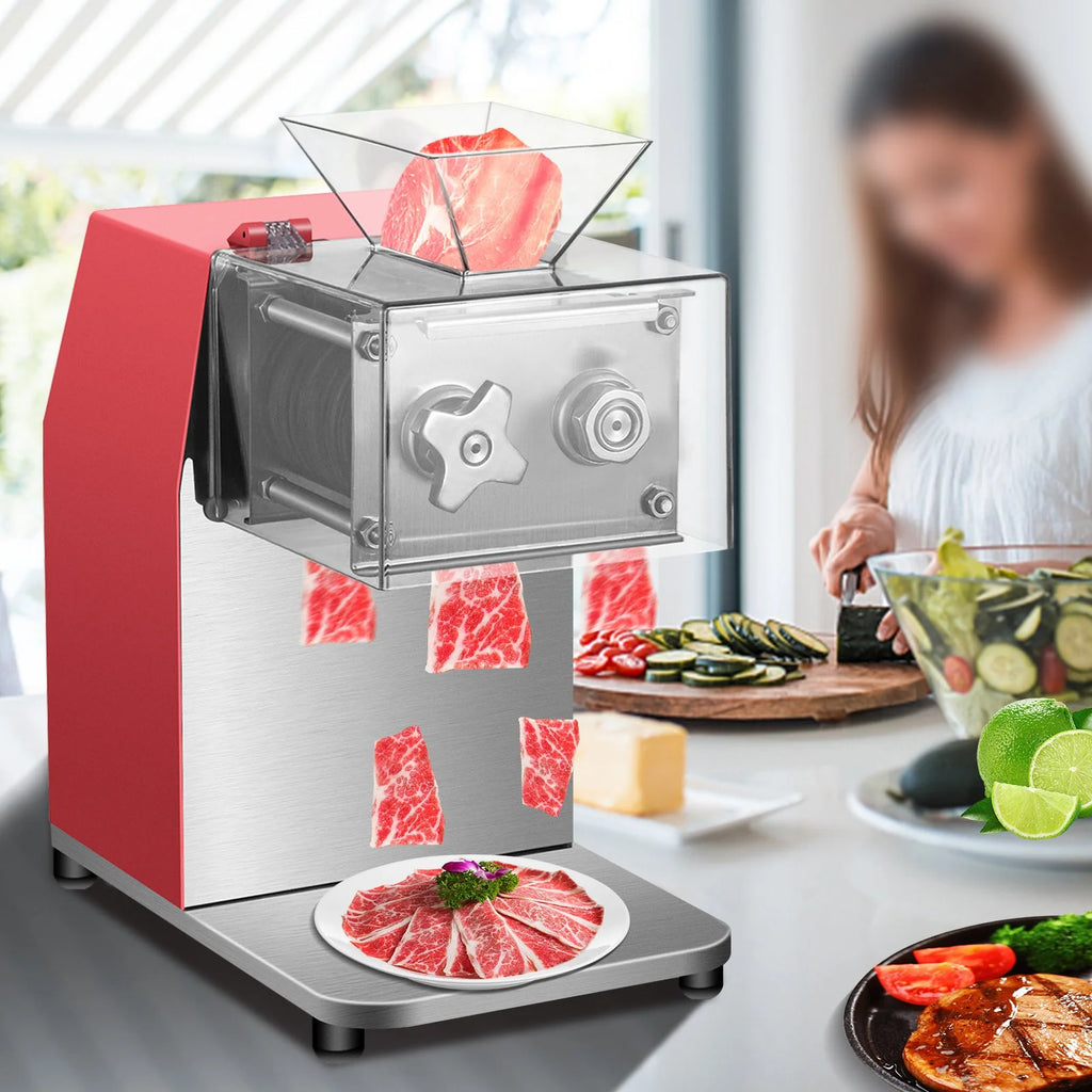 Red Electric Stainless Steel Meat Cutter with 3.5mm Blade O540