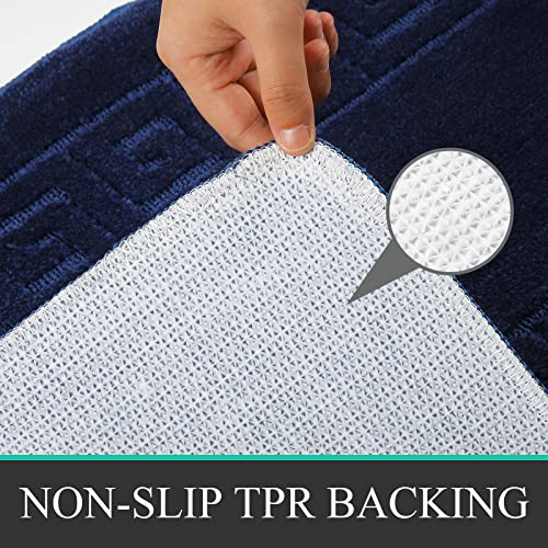 Black Non Slip Shaggy Microfiber Bathroom Rugs 3 Piece I787