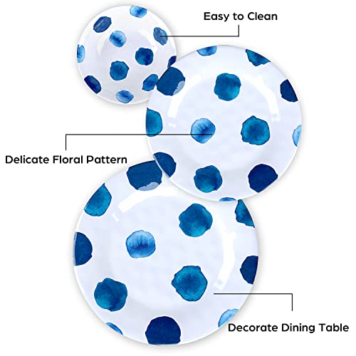 16 Pcs Melamine Dinnerware Set Plates Bowls Cups Unbreakable N63730