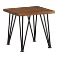 Industrial Iron & Teak Finished Acacia Wood Accent Table Y5255