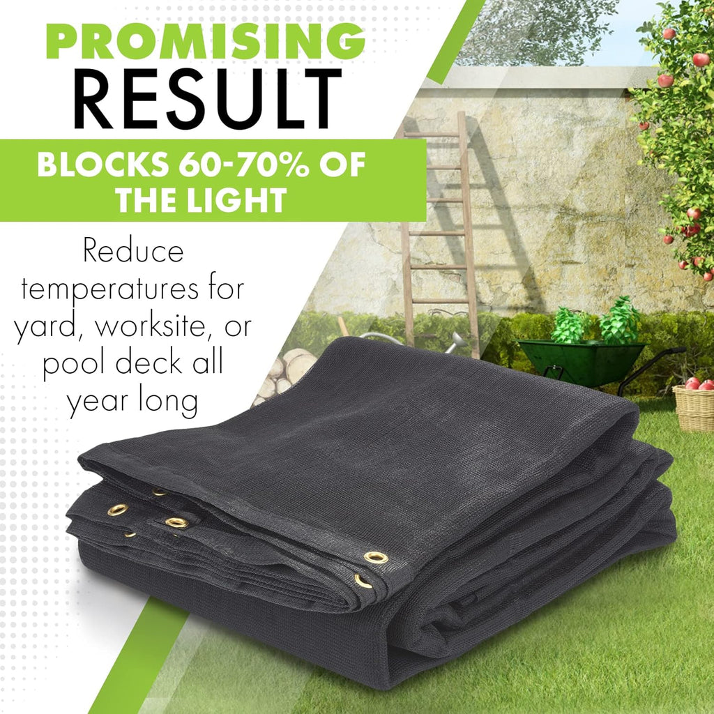 12 FT X 16 FT Heavy Duty Black Knitted Mesh Tarp with Grommets W62191