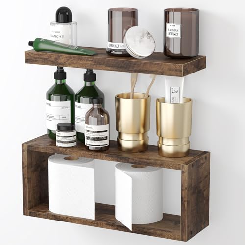 Rustic Brown Floating Shelves D35982
