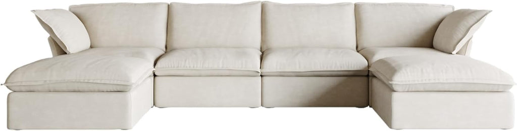 Beige U Shape Sectional Sofa with Ottomans C23019