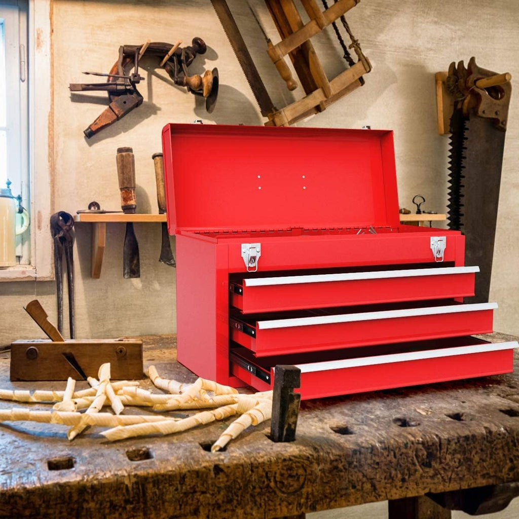 Red 20.5'' Steel Tool Box with 3 Drawers A348742