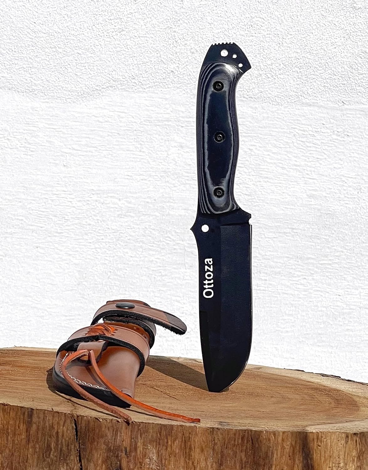 1095 Carbon Steel Bushcraft Knife with Sheath A878