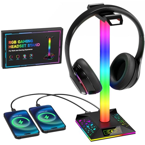 RGB Headset Stand with 2 USB Charger W5421