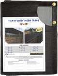 12 FT X 16 FT Heavy Duty Black Knitted Mesh Tarp with Grommets W62191