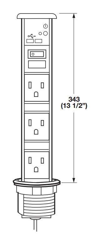 Vertical Pull Out PowerDock with Three Outlets O486820