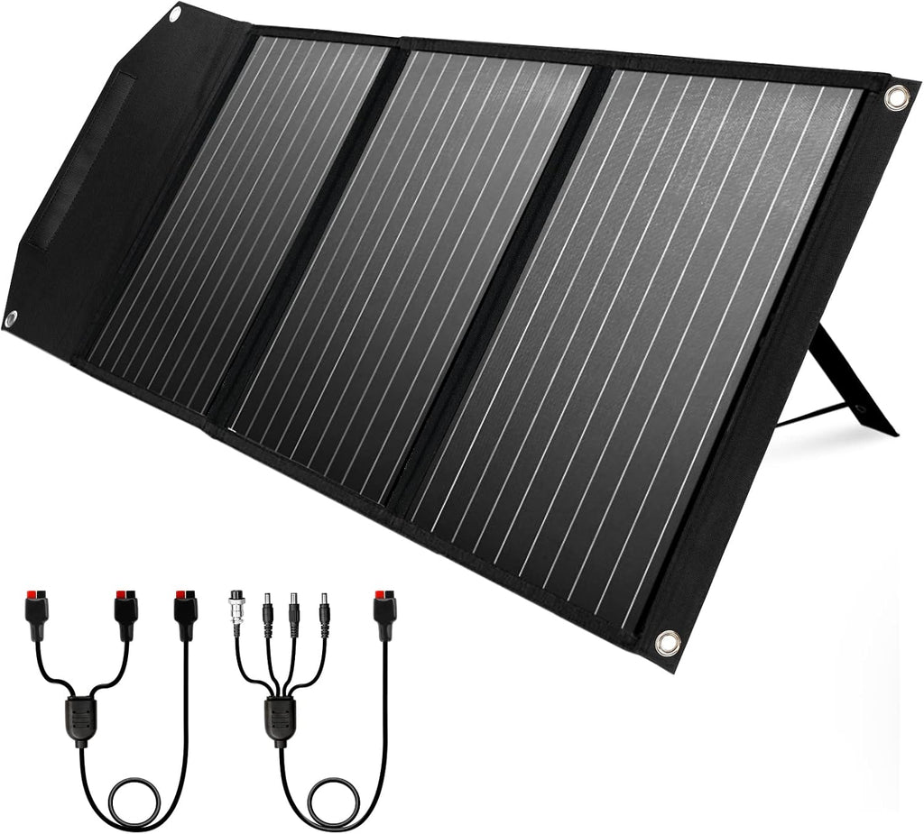 60w Portable Foldable Solar Panel with Kickstand USB-C QC 3.0 H285
