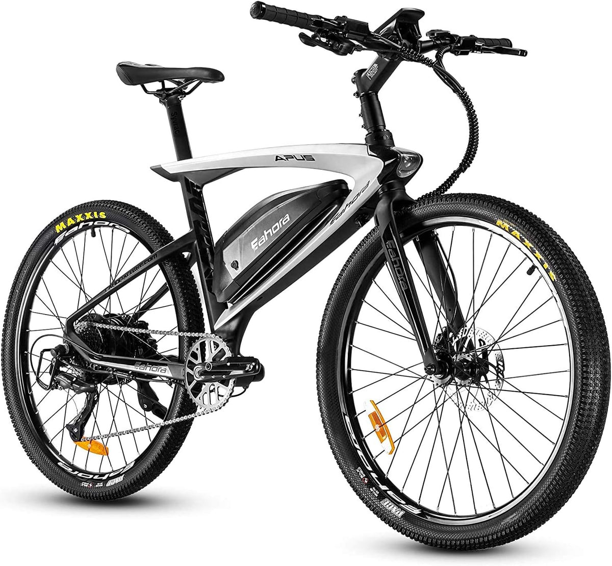 26in Carbon Fiber Electric Mountain Bike with Hydraulic Brakes and 14AH Removable Battery J28339