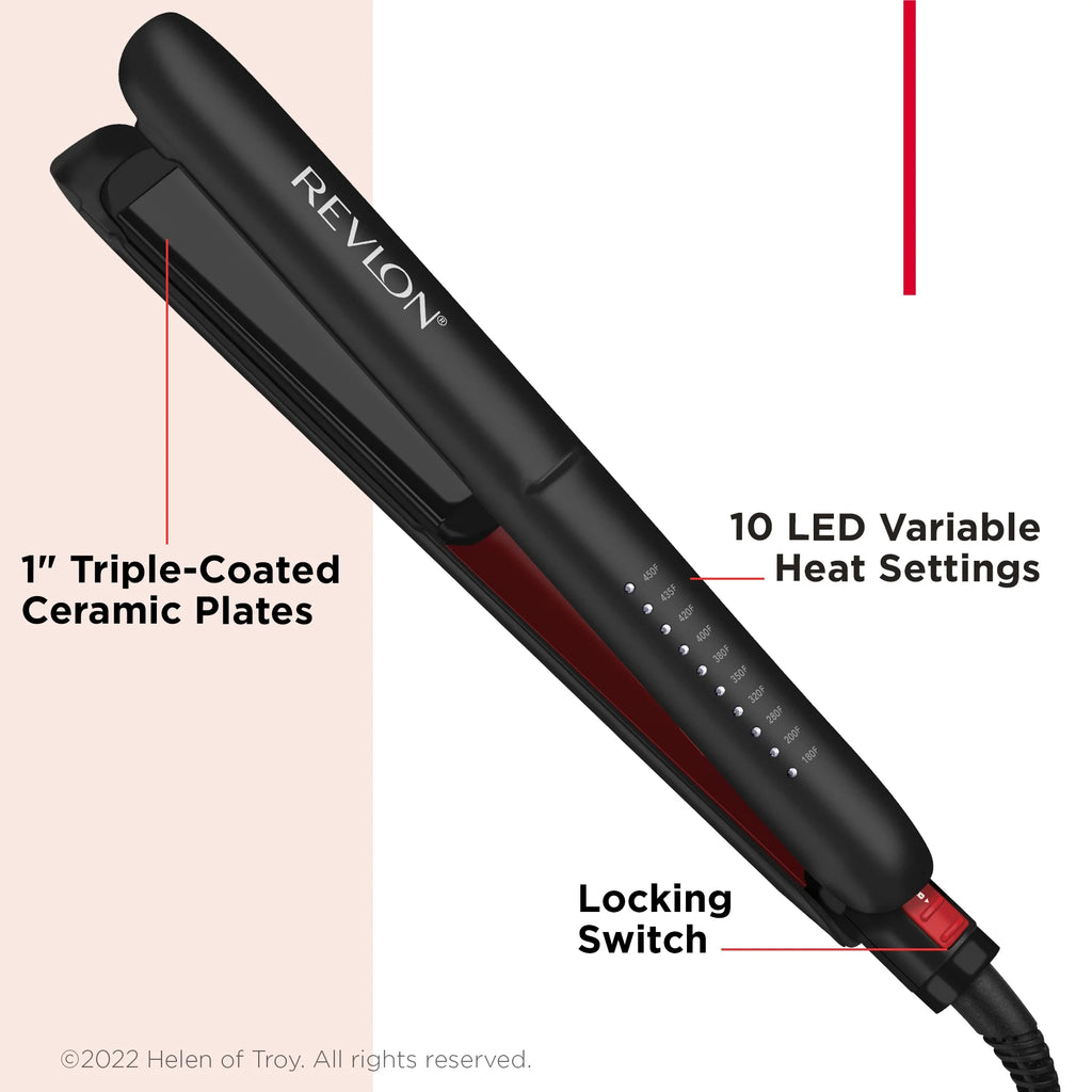 Black 1" Ceramic Flat Iron F65586