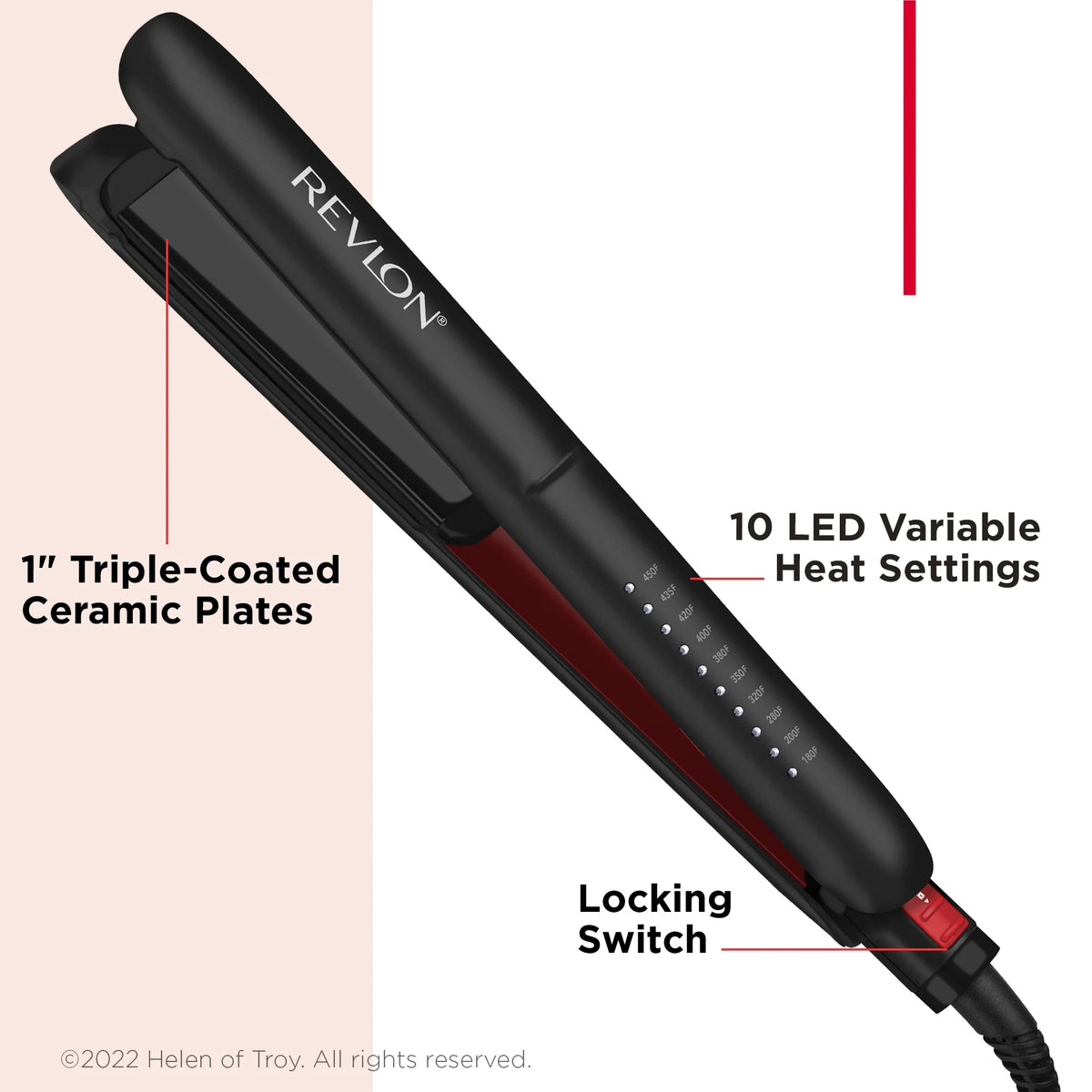Black 1" Ceramic Flat Iron F65586