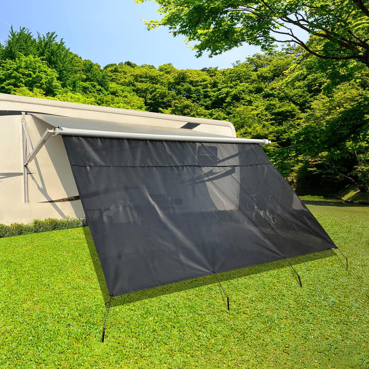 RV Awning Shade Screen with Zipper 8'X11'3'' T837