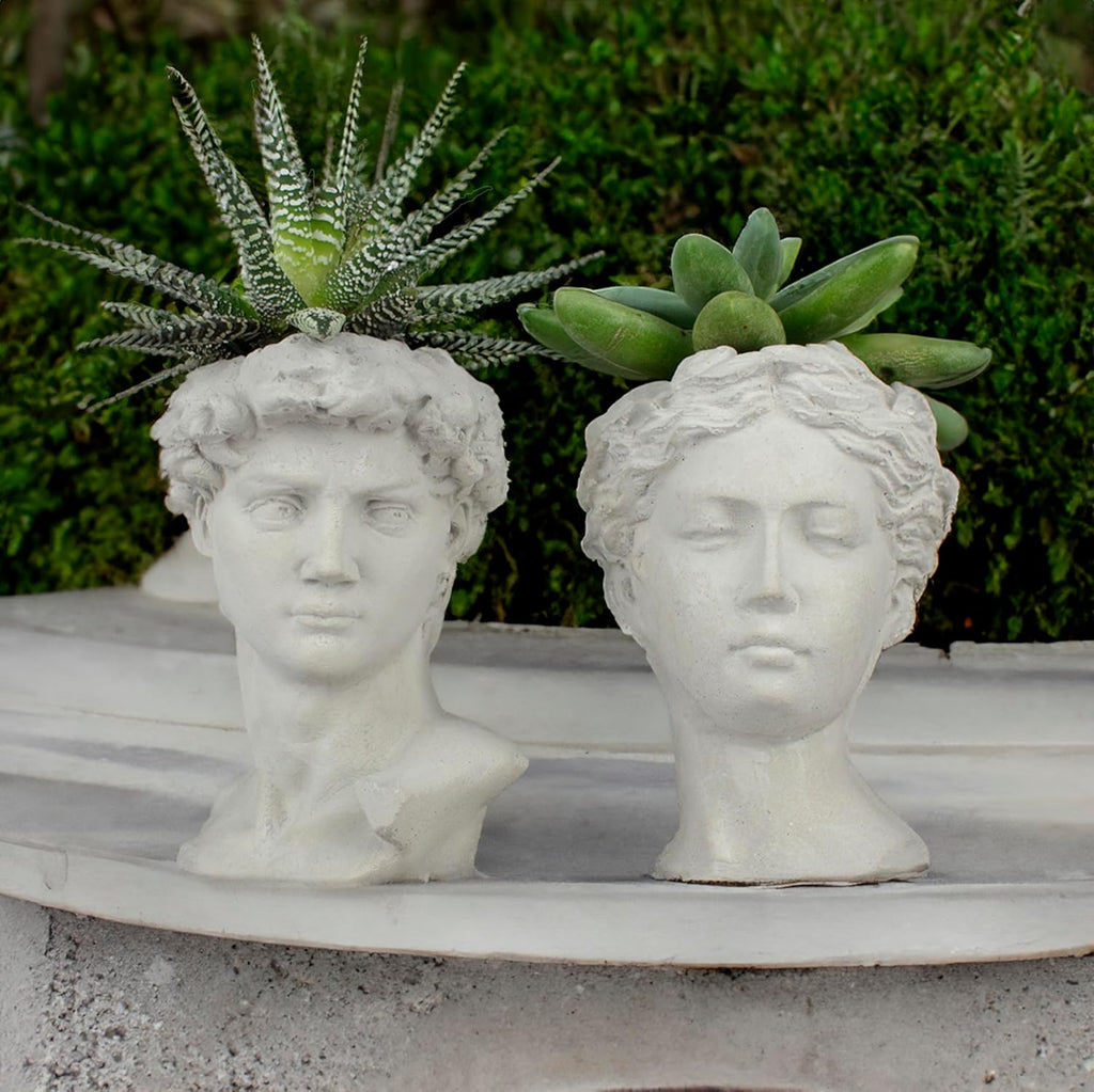 Gray 5 Inch Set of 2 Concrete Planter I6013