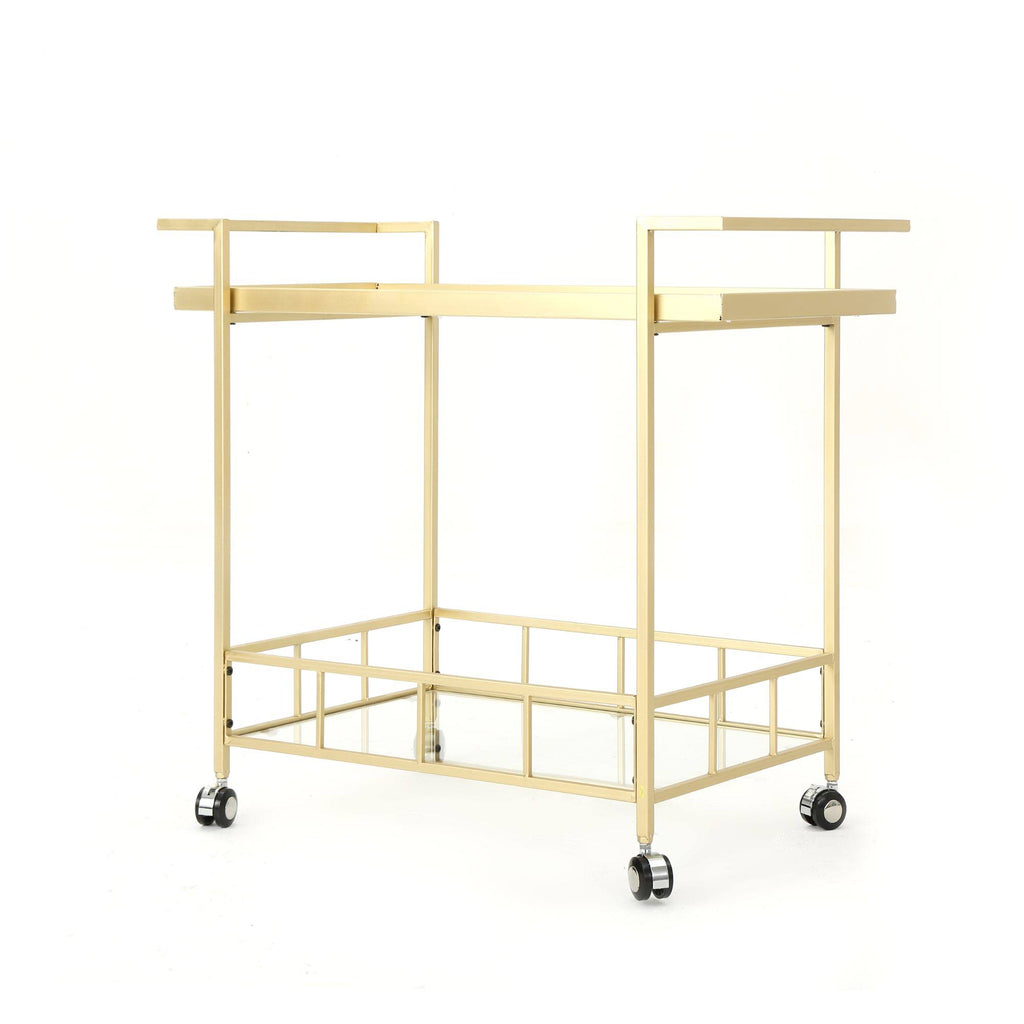 Gold and Clear Contemporary Indoor Bar Cart A481