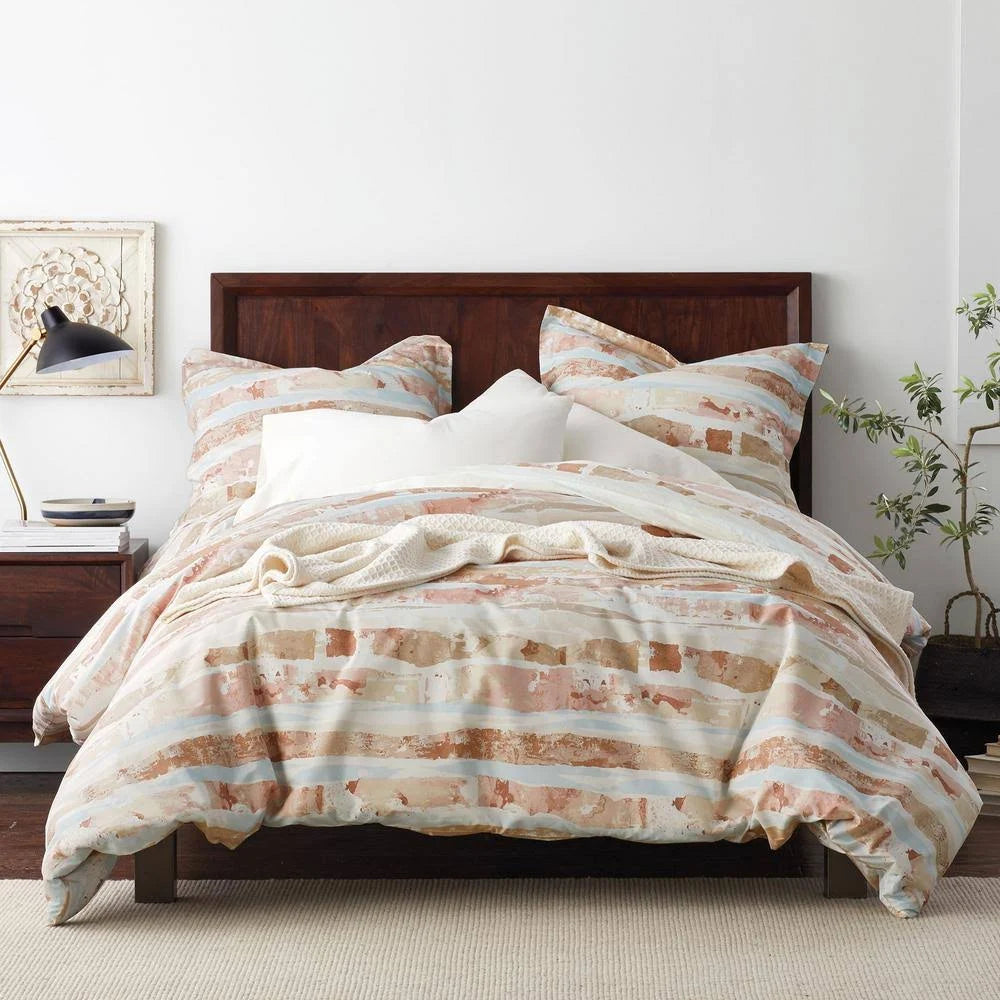 Multicolored Geometric Organic Cotton Full Duvet Cover Z3741