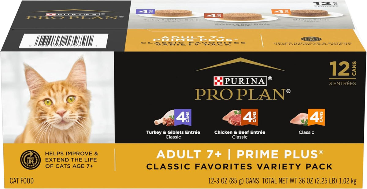 Grain Free Senior Wet Cat Food Variety Pack Pate, 3 oz. Cans R71395