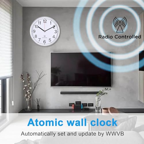 14 Inch Radio Controlled Aluminum Frame Wall Clock S1767