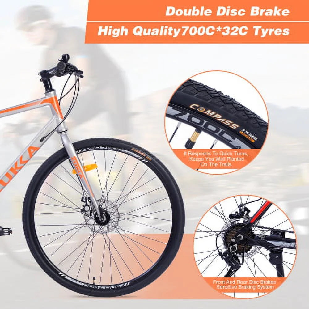 21 Speed Hybrid Bike Disc Brake 700 C Road Bike Z41205