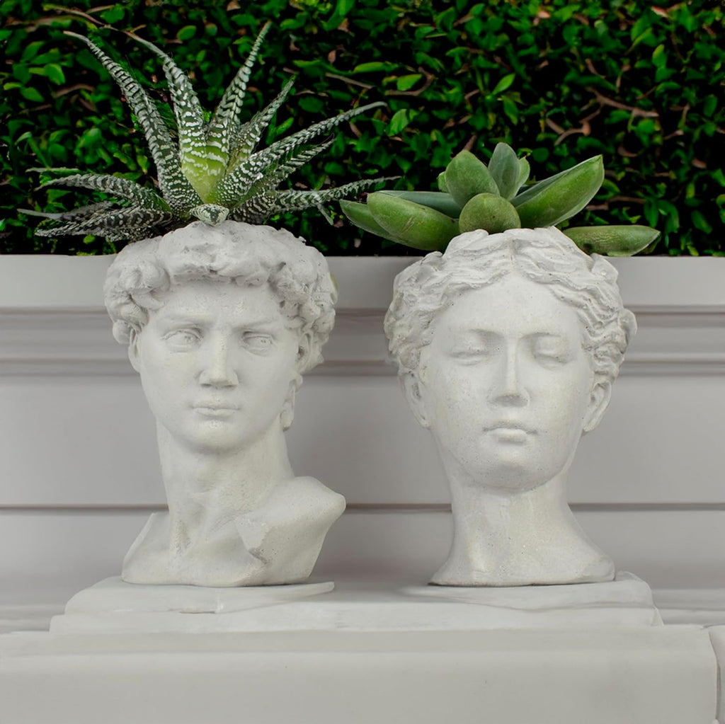 Gray 5 Inch Set of 2 Concrete Planter I6013