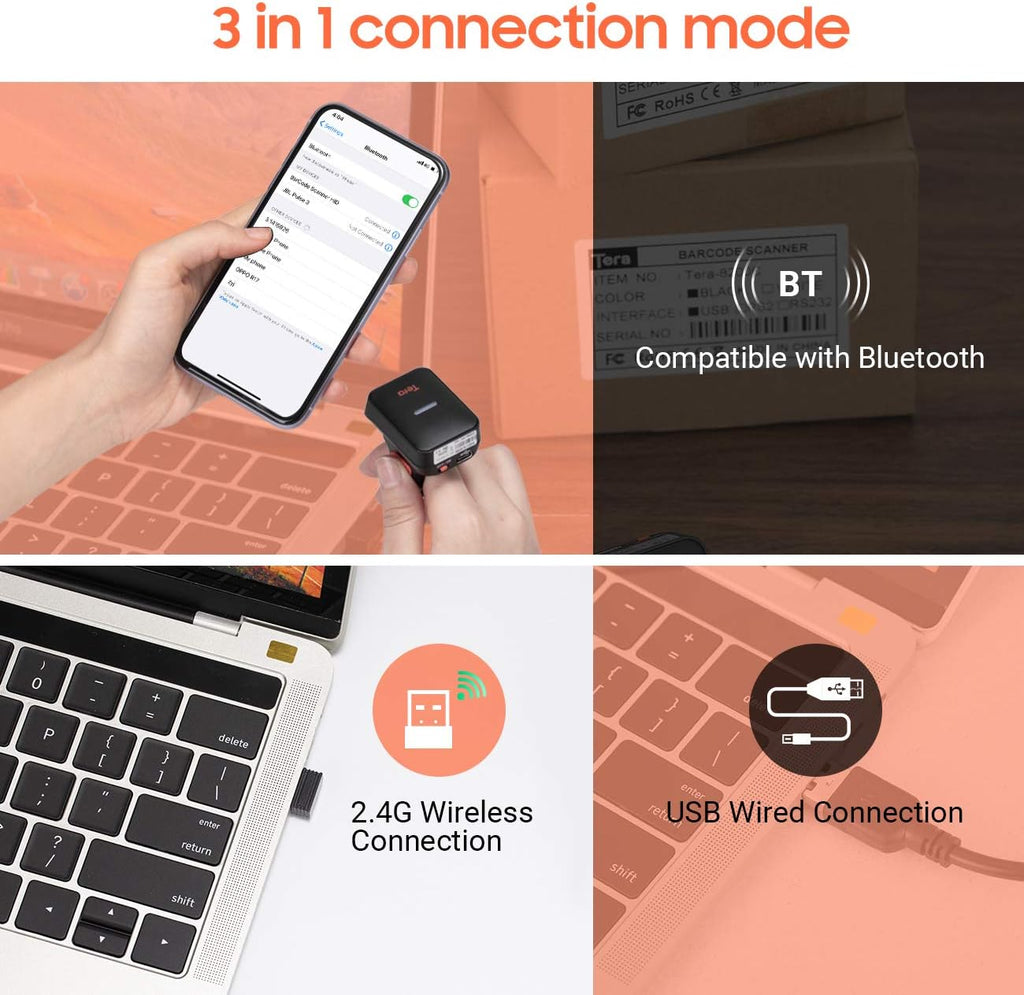 Wireless Ring Barcode Scanner with Bluetooth L30673