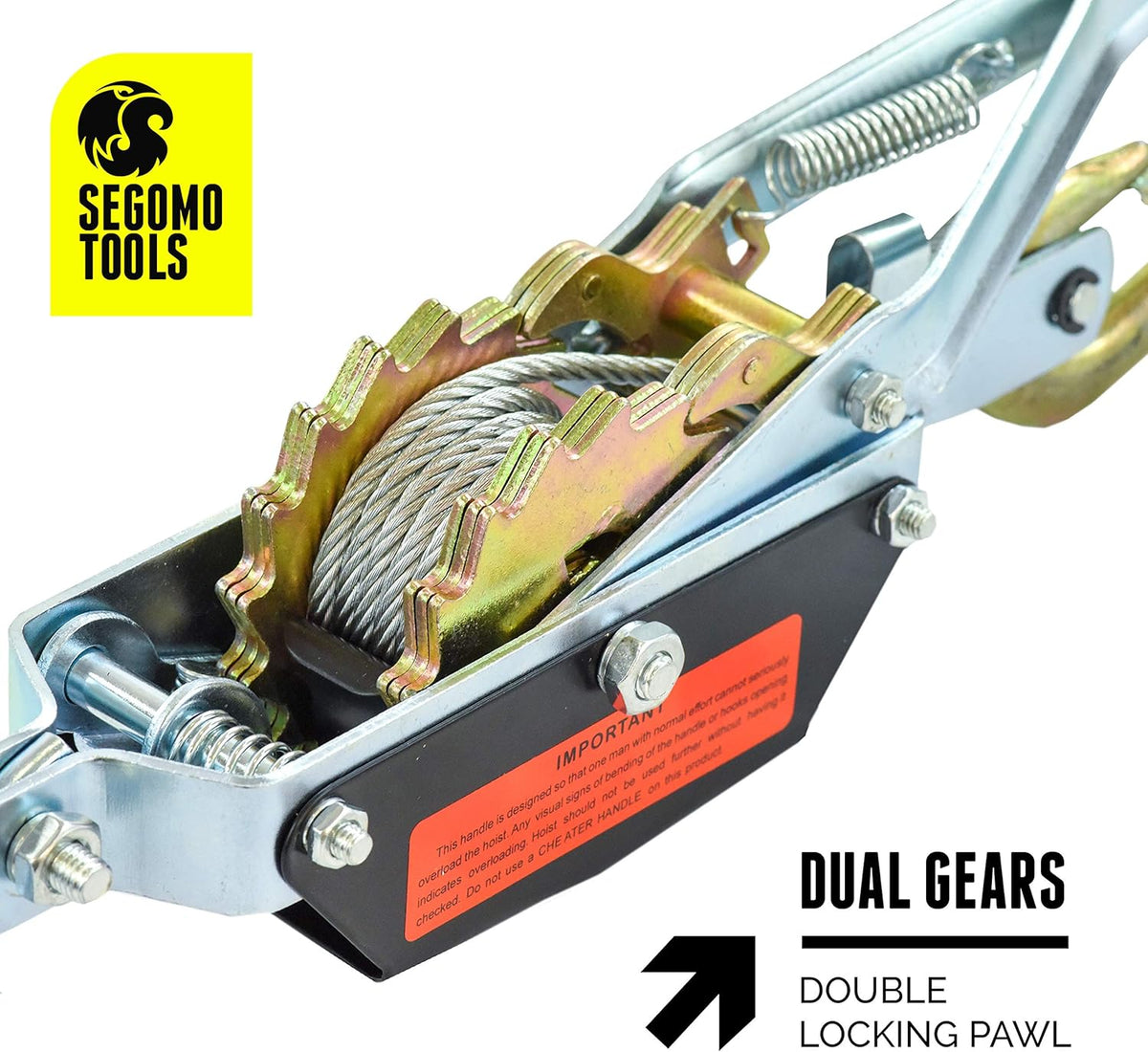 2 Ton Heavy Duty Steel Cable Dual Gear Power Ratchet Puller Tool Pack of 2 X1427