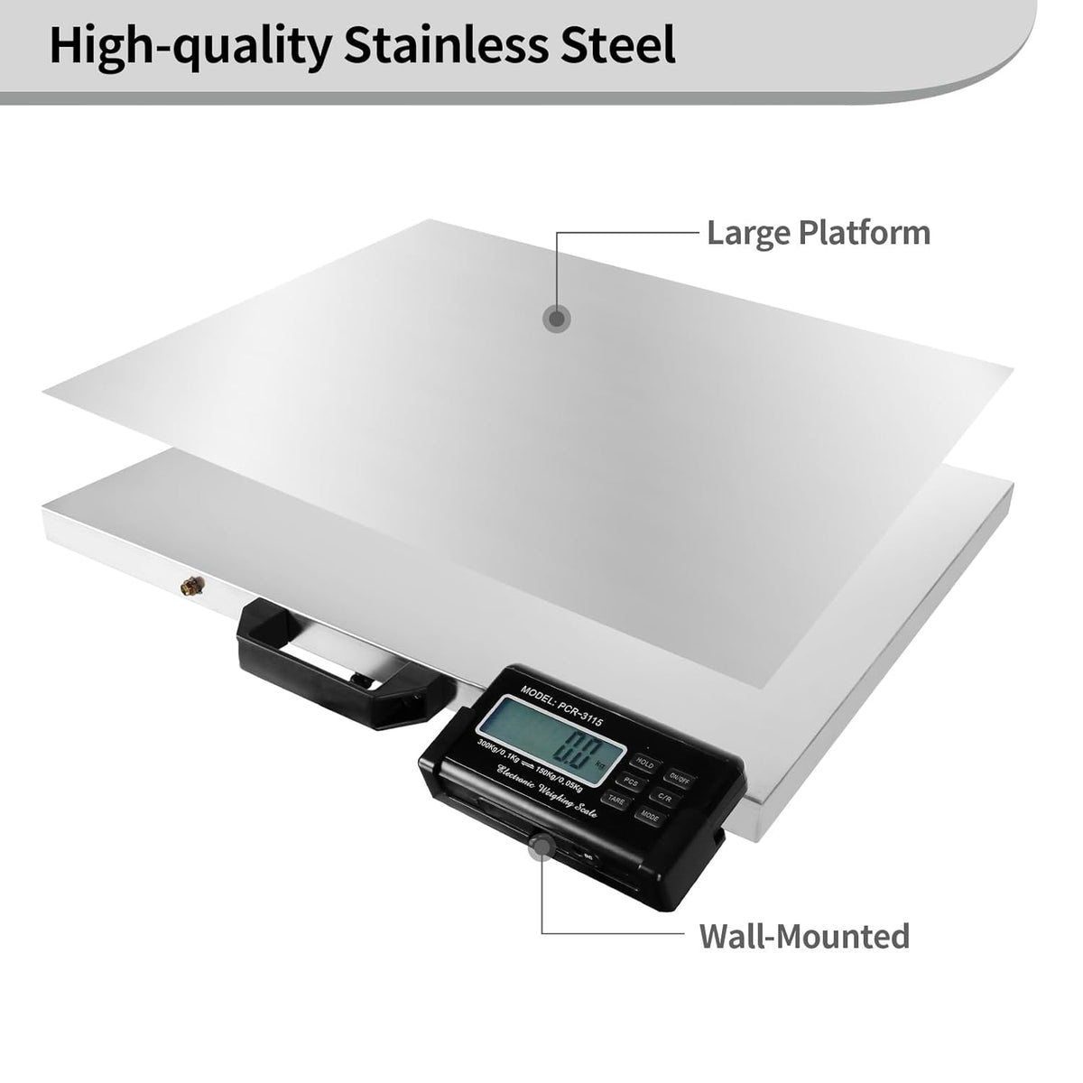 660Lbs x 0.2Lbs 21'' x 17'' Stainless Steel Platform Animal Scale R100938
