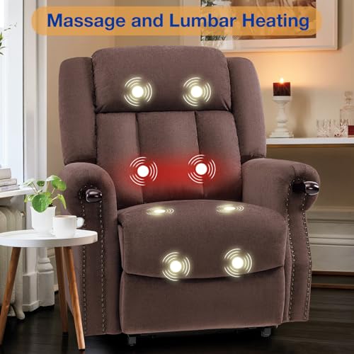 Grey Power Lift Recliner with Massage and Heat I780