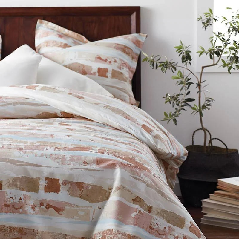 Multicolored Geometric Organic Cotton Full Duvet Cover Z3741