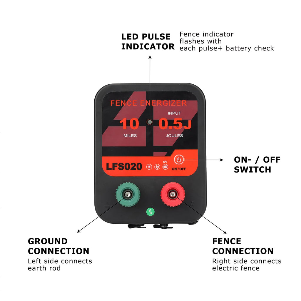 12V 0.3J 10 Miles Waterproof Electric Fence Charger Q462416