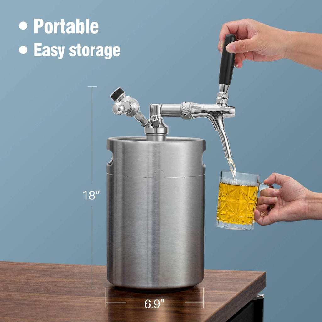 170oz Pressurized Stainless Steel Mini Keg Growler A64781