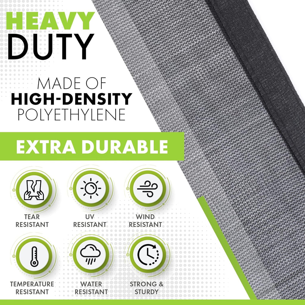 12 FT X 16 FT Heavy Duty Black Knitted Mesh Tarp with Grommets W62191