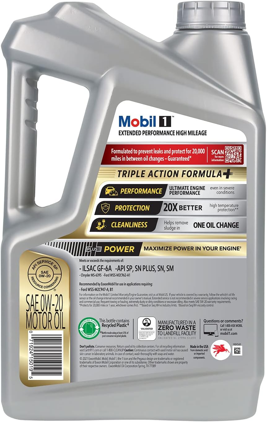 Extended Performance High Mileage 0W-20 5QT Gray Pack of 2 N7707