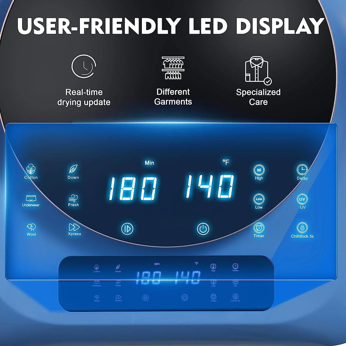 Compact Electric Clothes Dryer 8.8 Lbs 850W with Moisture Sensor I123979