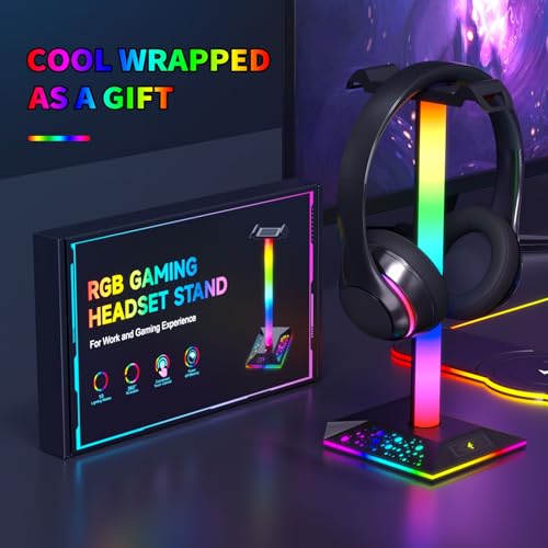 RGB Headset Stand with 2 USB Charger W5421