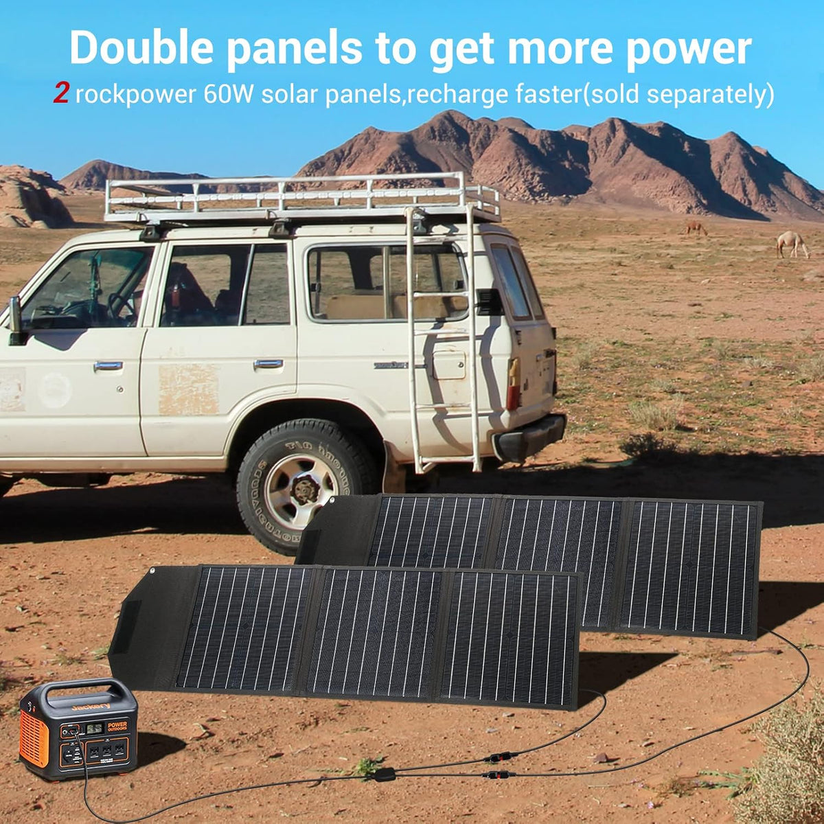 60w Portable Foldable Solar Panel with Kickstand USB-C QC 3.0 H285